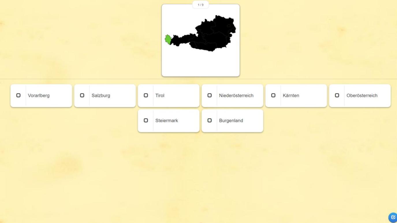 Vorschau Learningapps-Übung Bundesländer